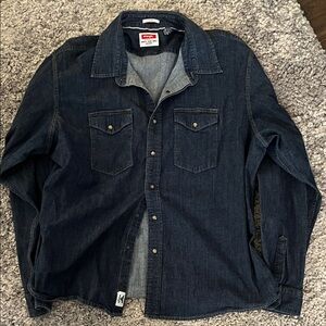 Wrangler Indigo Denim Button-Up Shirt